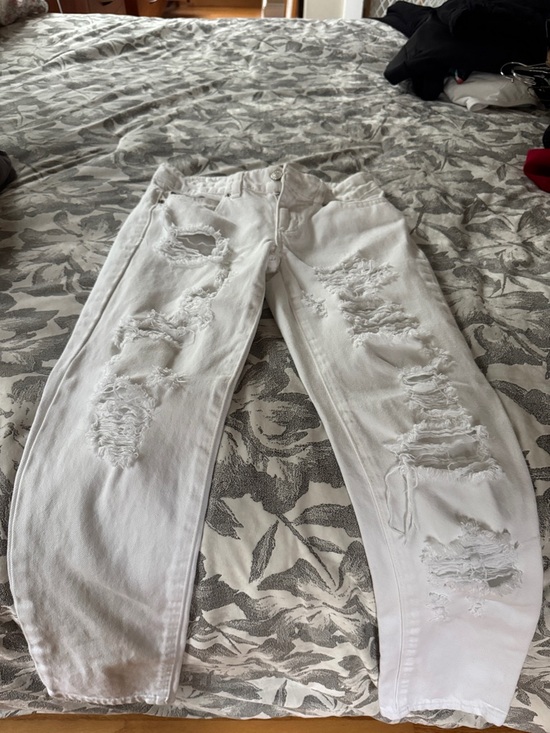 Garage Denim - Garage White Distressed Cropped Ankle Jeans